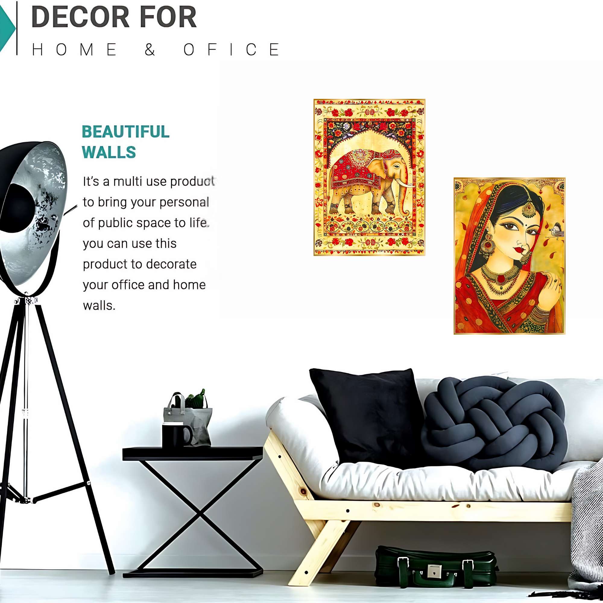 Set of Two Wall Paintings for Wall Dacoration Golden Framed Wall Paintings for Living Room & Bedroom Wall Art for Home Decoration & Office Wall Décor (14x11 inch CH-GD2-11) - Image 4